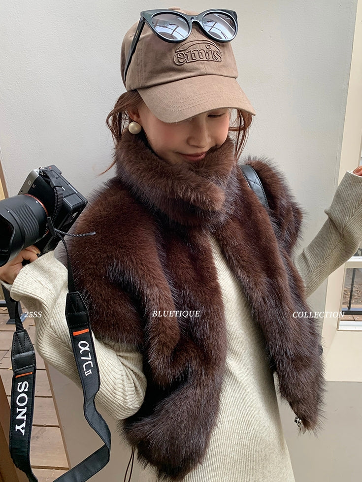 Stand Collar Zipper Fur Vest_BDHL8015