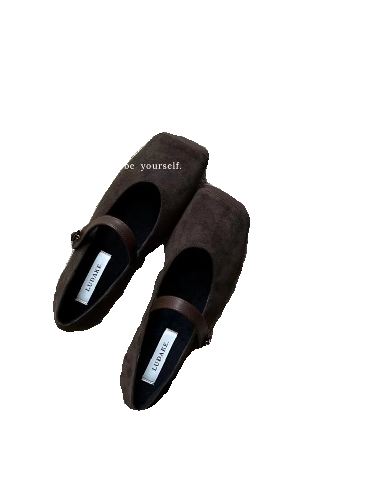 Square-Toe Single-Strap Flat Shoes_BDHL7814