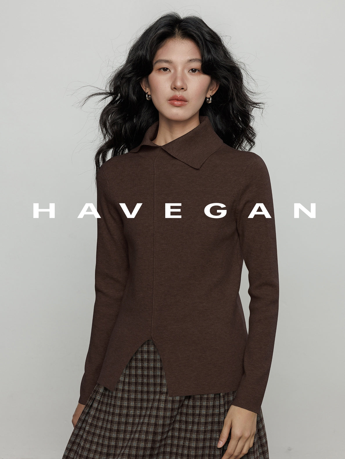 不對稱領針織上衣_BDHL7959