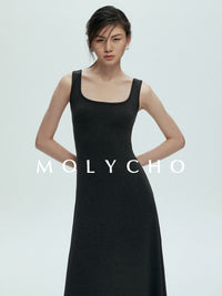 Square Neck Sleeveless Dress_BDHL7397