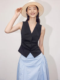 V-neck Slim-Fit Suit Vest_BDHL6020