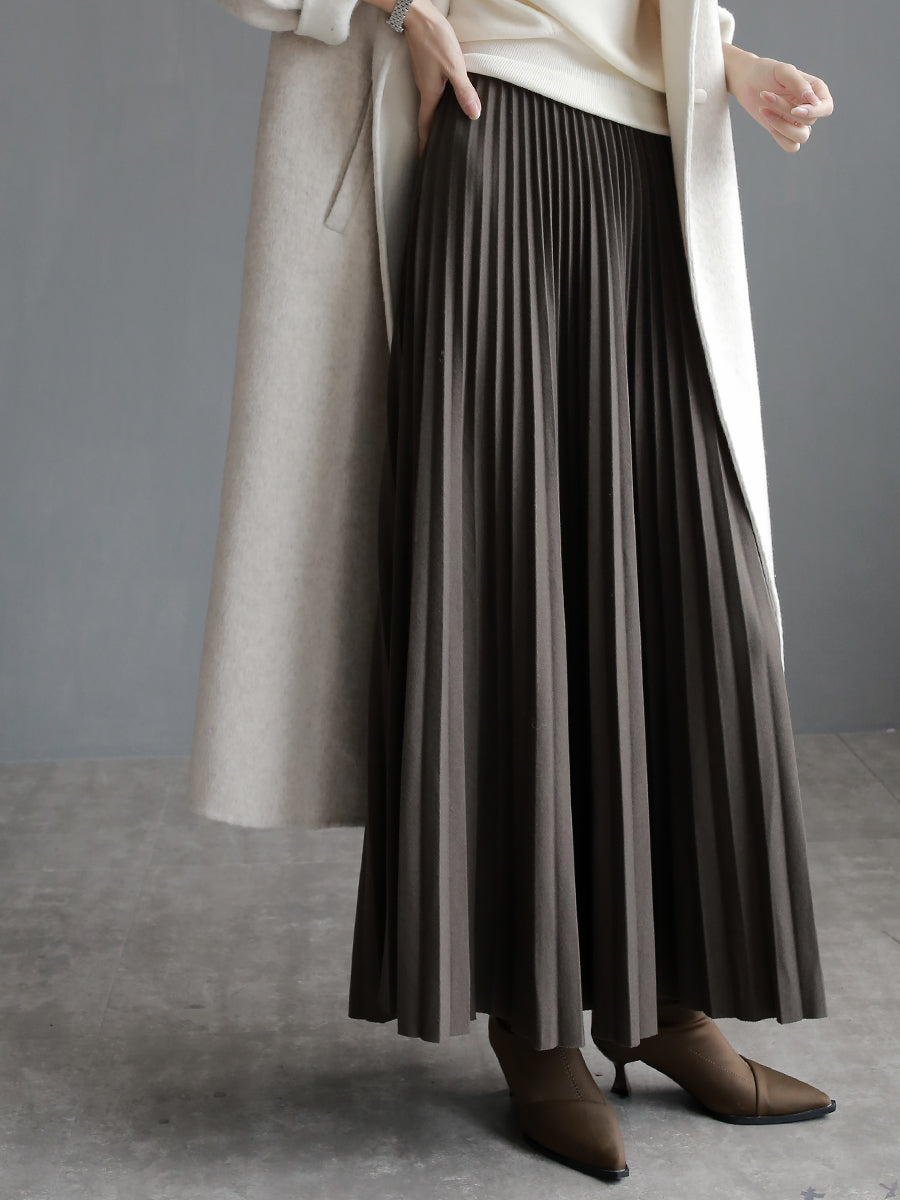 High-Waisted Pleated Maxi Skirt_BDHL7931