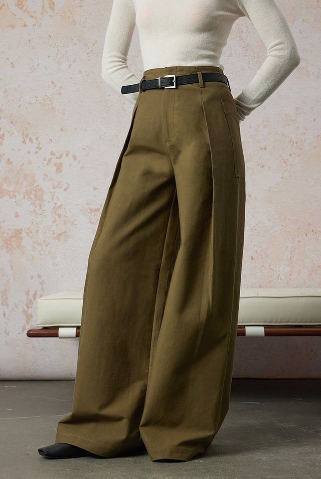 Retro Pleated Wide Pants_BDHL6587