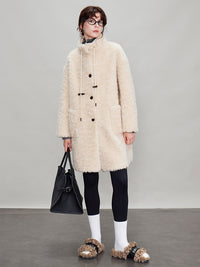 Stand Collar Thick Fur Long Jacket_BDHL6924