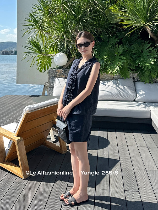 Fringed Vest Or Straight Short Pants_BDHL7620
