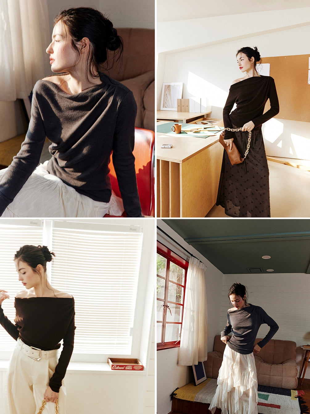 Asymmetrical One-Shoulder Knit Tops_BDHL7997