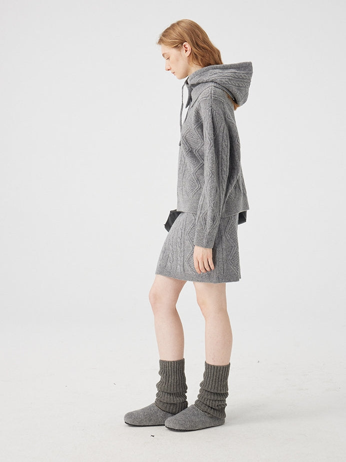 Cable Knit Tops Or Skirt Or Hood_BDHL8120