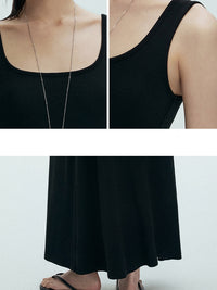 Square Neck Sleeveless Dress_BDHL7397