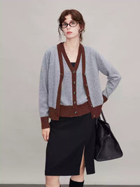 Contrast Colour Vest Or Cardigan_BDHL6632