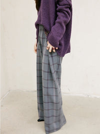 Relaxed Tucked Chequered Pants_BDHL6749