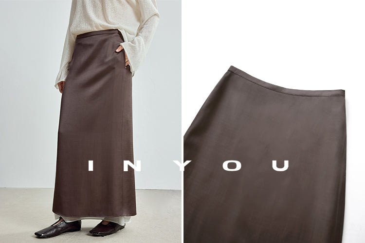 Double-Layer Back Slit Skirt_BDHL7718