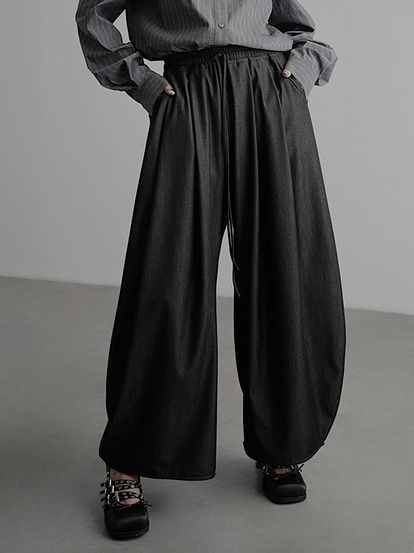 Elastic Waist Gathered Pants_BDHL7587