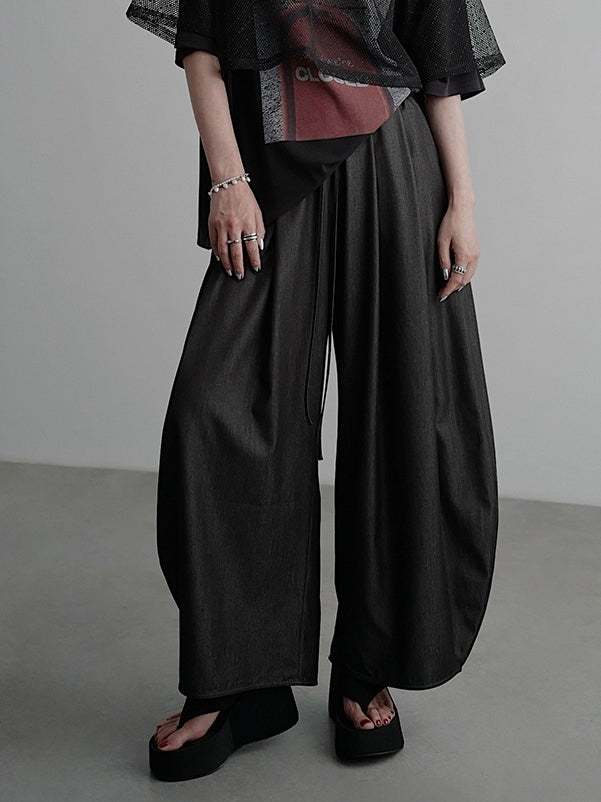 Elastic Waist Gathered Pants_BDHL7587