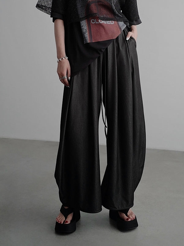 Elastic Waist Gathered Pants_BDHL7587