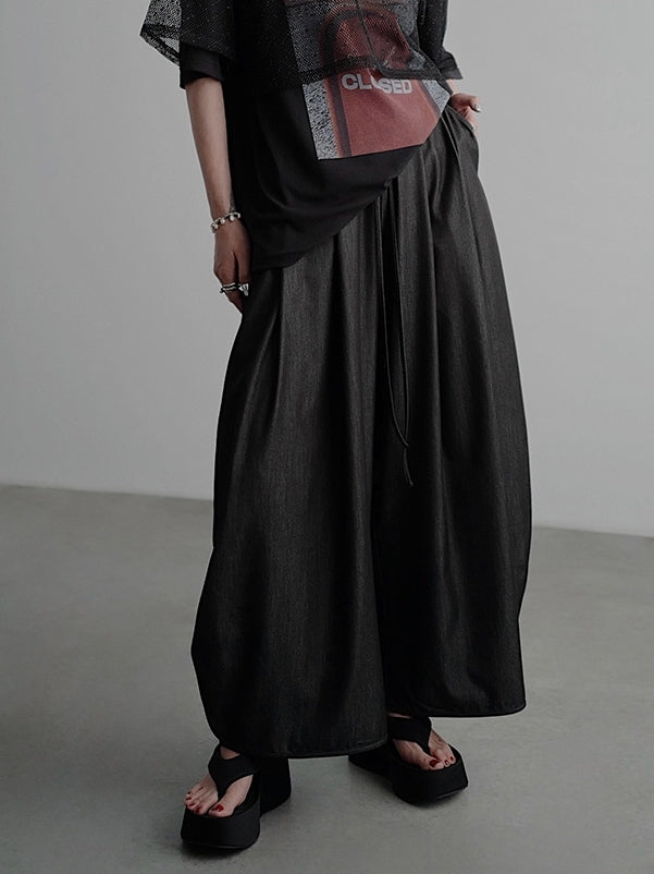 Elastic Waist Gathered Pants_BDHL7587