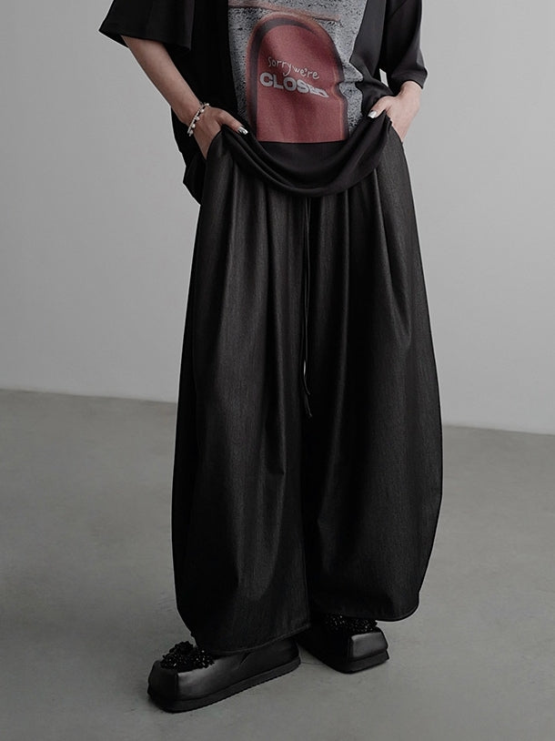 Elastic Waist Gathered Pants_BDHL7587