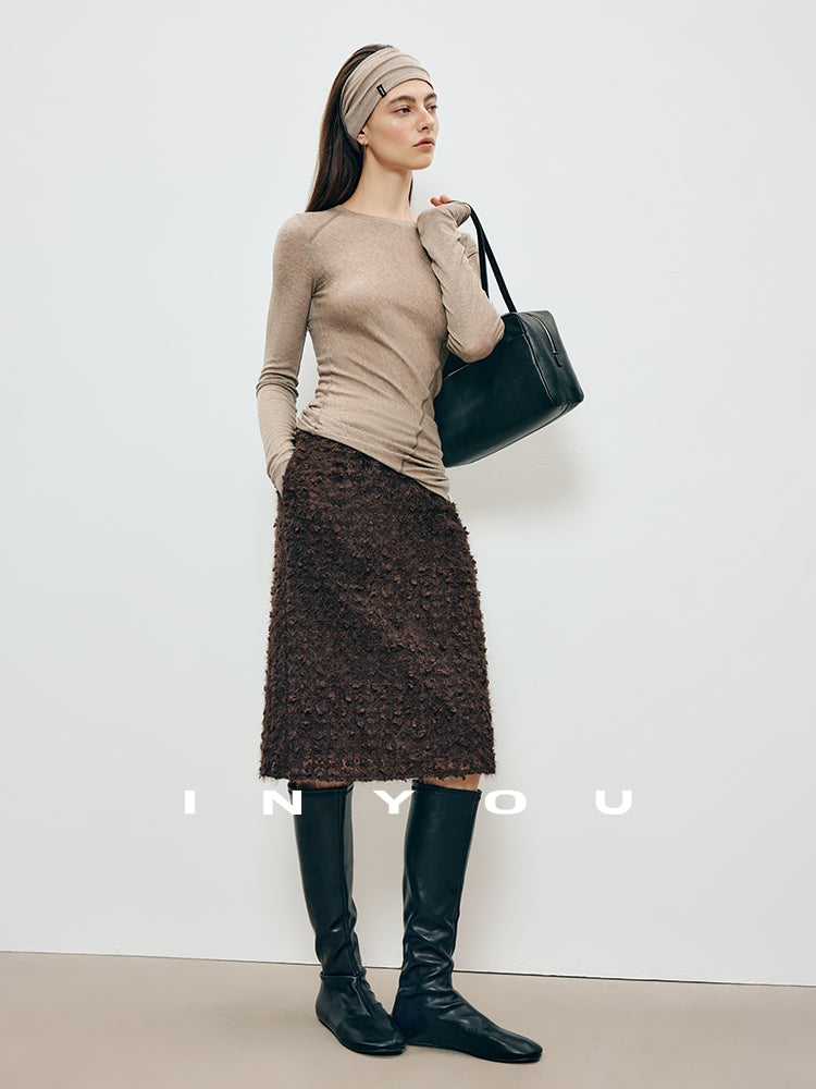 3D蕾絲及膝裙_BDHL7905