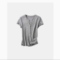 Tencel Henley Slim Short-Sleeve Top_BDHL8336