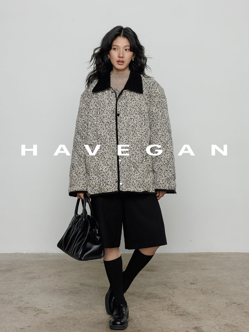 翻領花卉羽絨衣_BDHL7887