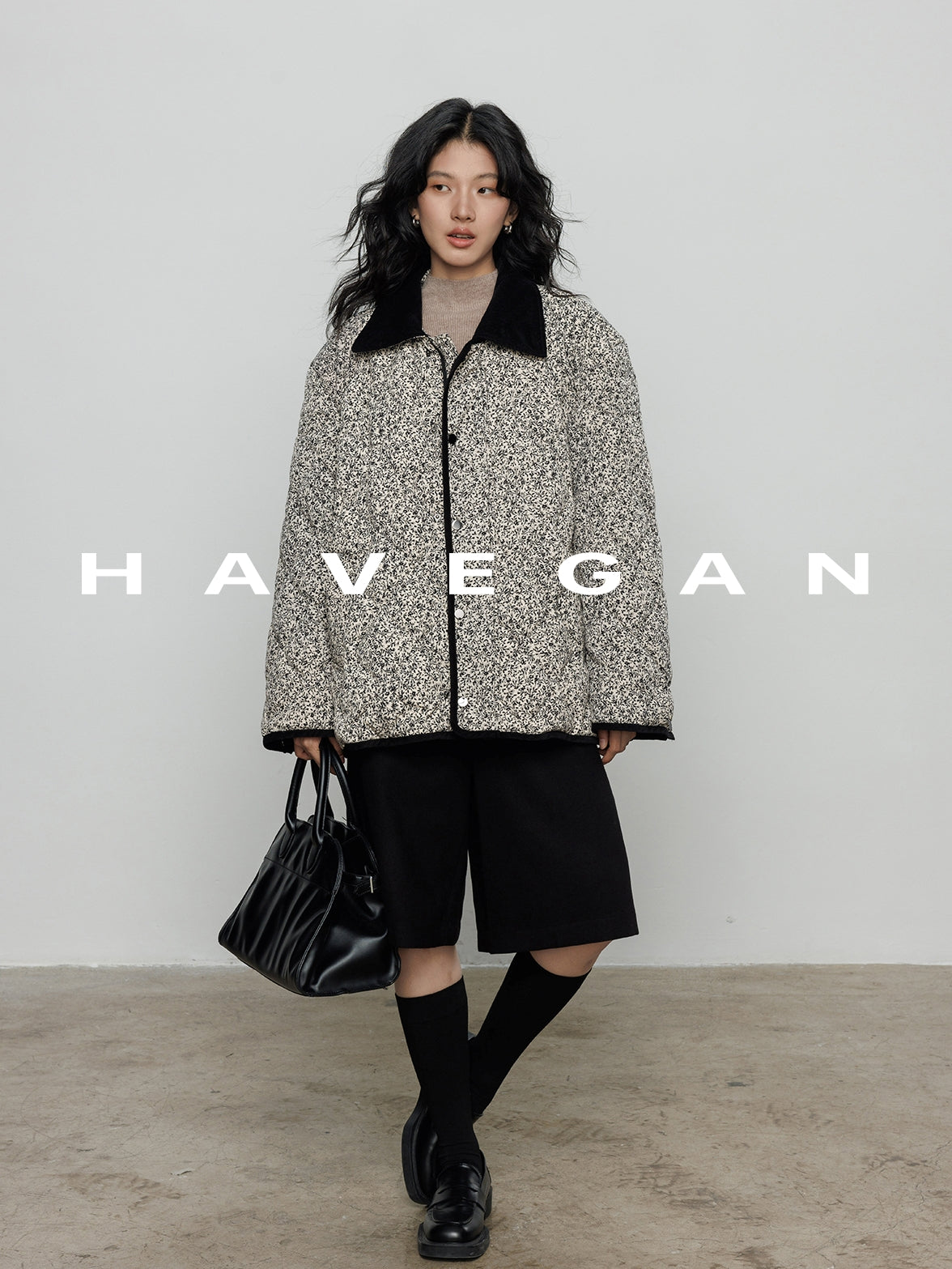 翻領花卉羽絨衣_BDHL7887