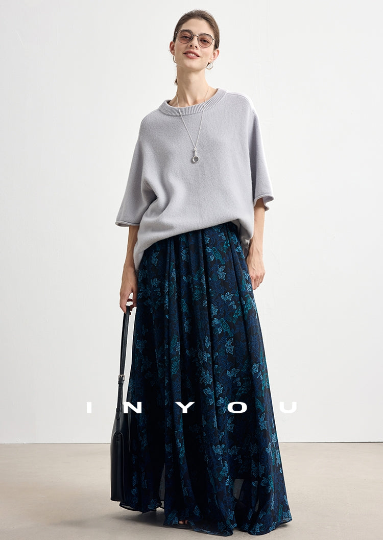 Print Design Loose-Fit Maxi Skirt_BDHL7750