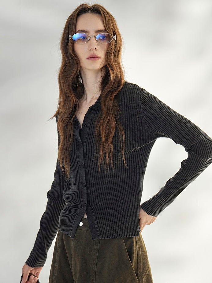 Lapel Knit Cardigan Jacket_BDHL7668