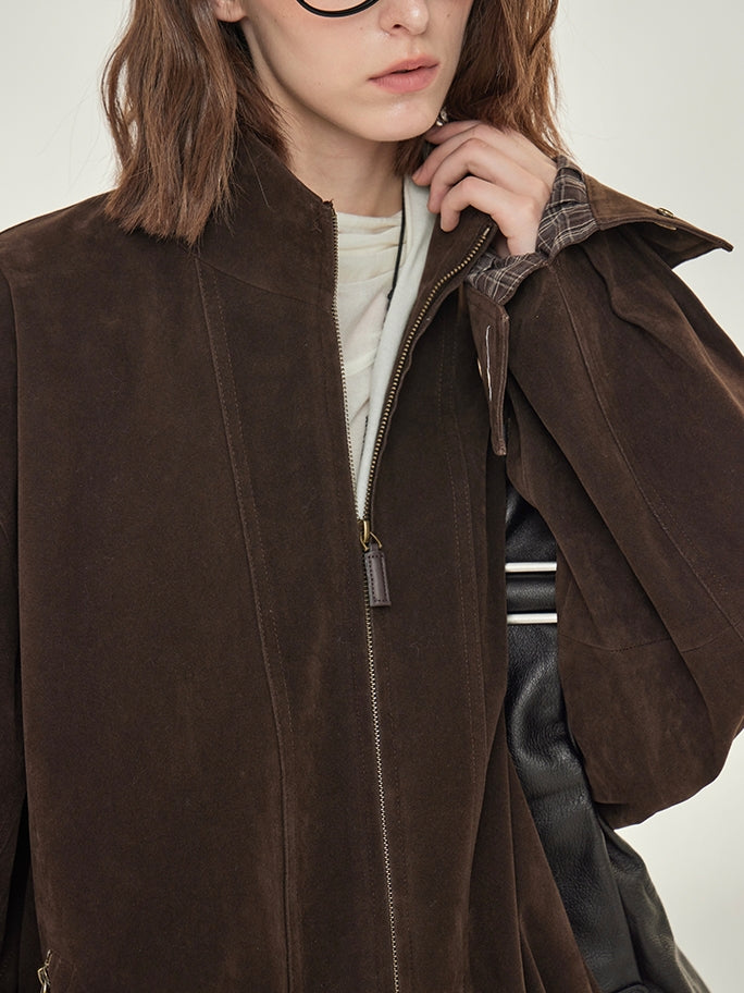 Retro Suede Brown Jacket_BDHL7738