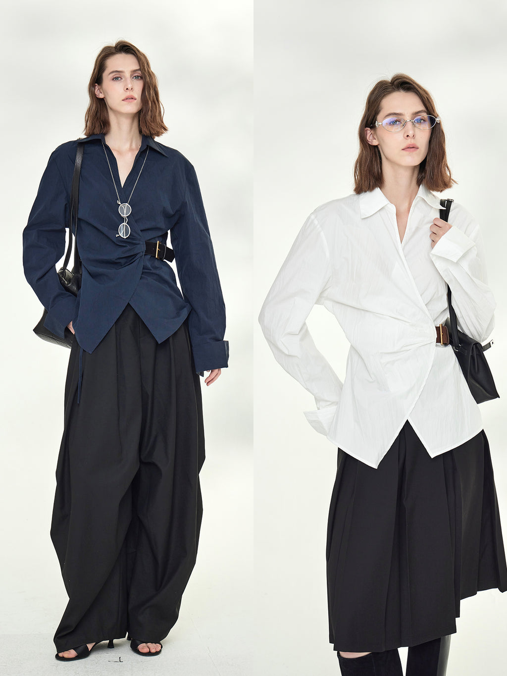 Asymmetrical Waist Belt Shirt_BDHL7789