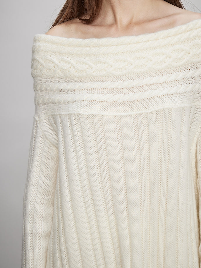 Off-Shoulder Knit Tops Or Knit Waist Skirt_BDHL7992