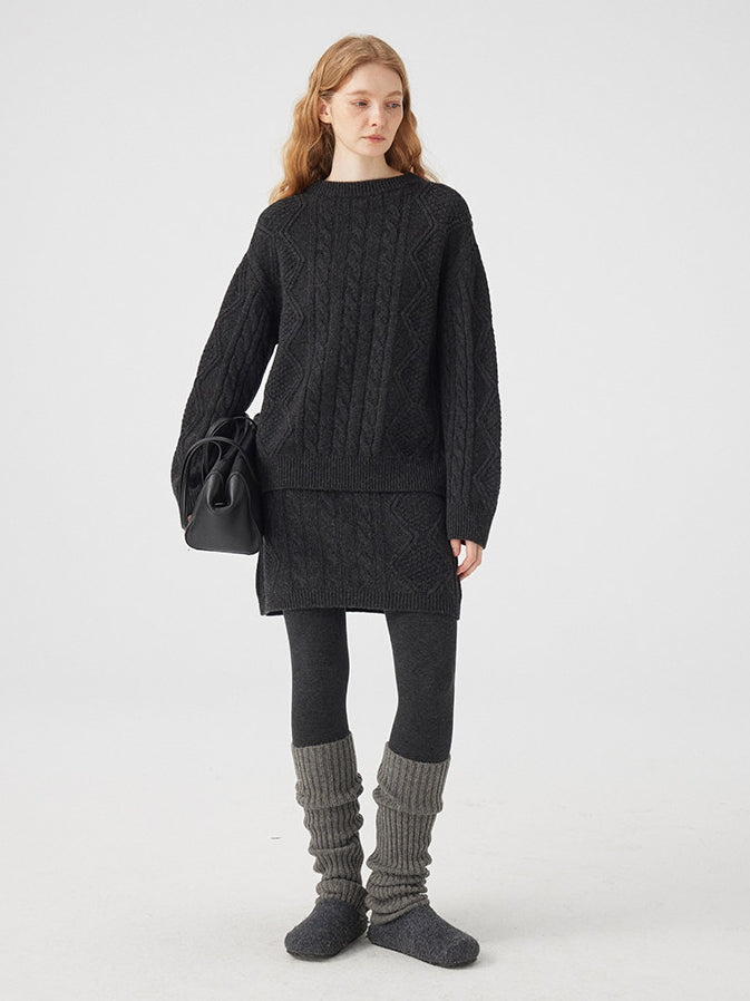 Cable Knit Tops Or Skirt Or Hood_BDHL8120