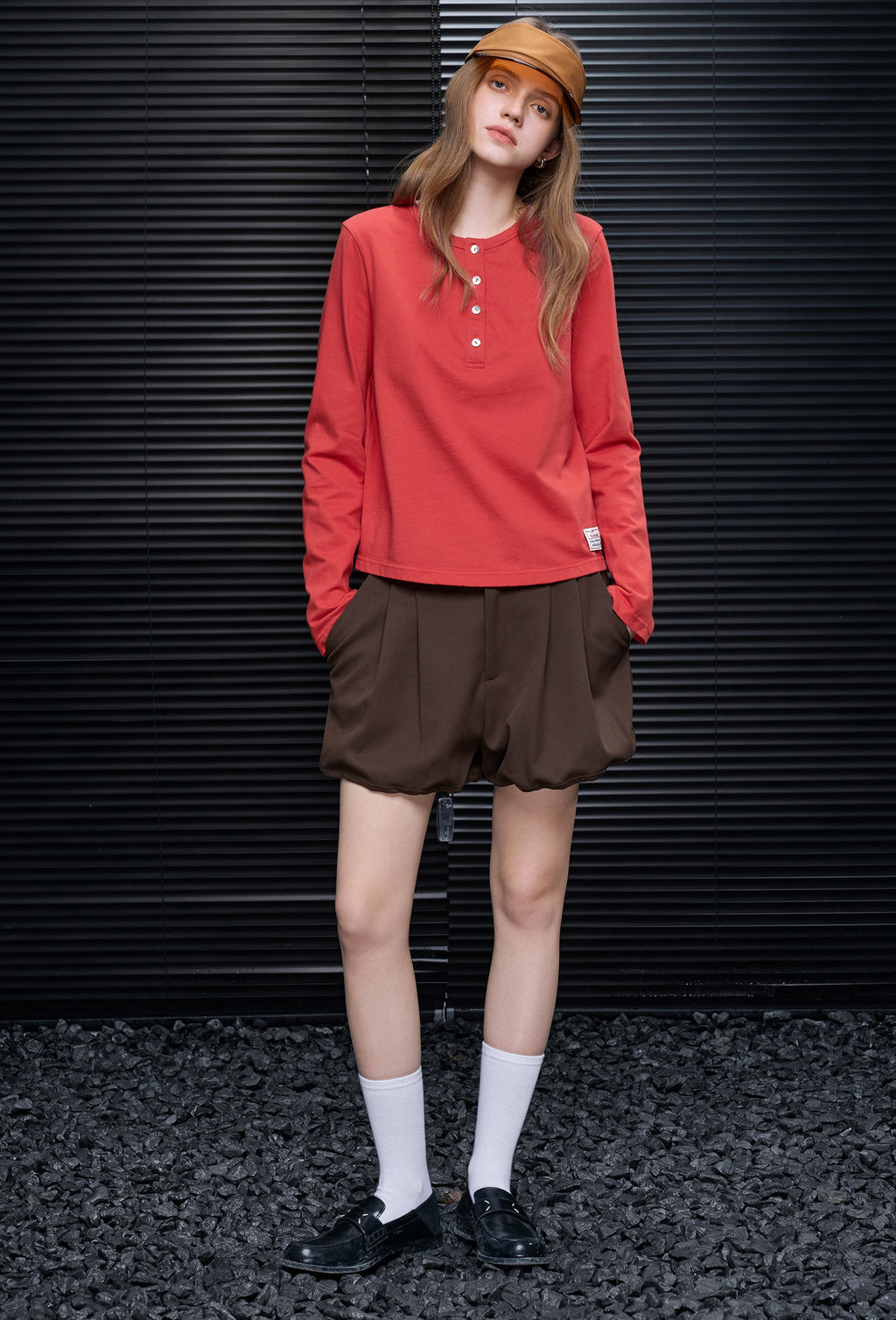 Henry Neck Simple Tops_BDHL8172