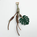 Monstera Leaf Leather Bag Charm_BDHL8429