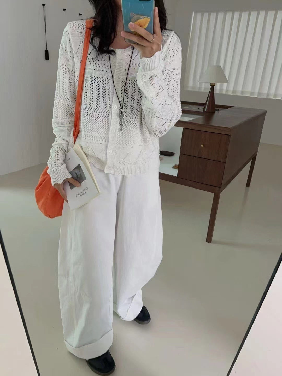 Hollow Knit Short Cardigan_BDHL7741