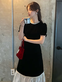 Pleated Hem-Switched Dress_BDHL6372