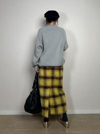 Slimming Plaid Straight Skirt_BDHL6740