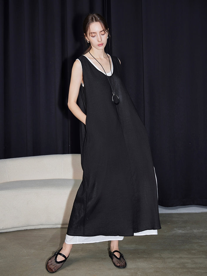 U-Neck Sleeveless Dress Set_BDHL7599