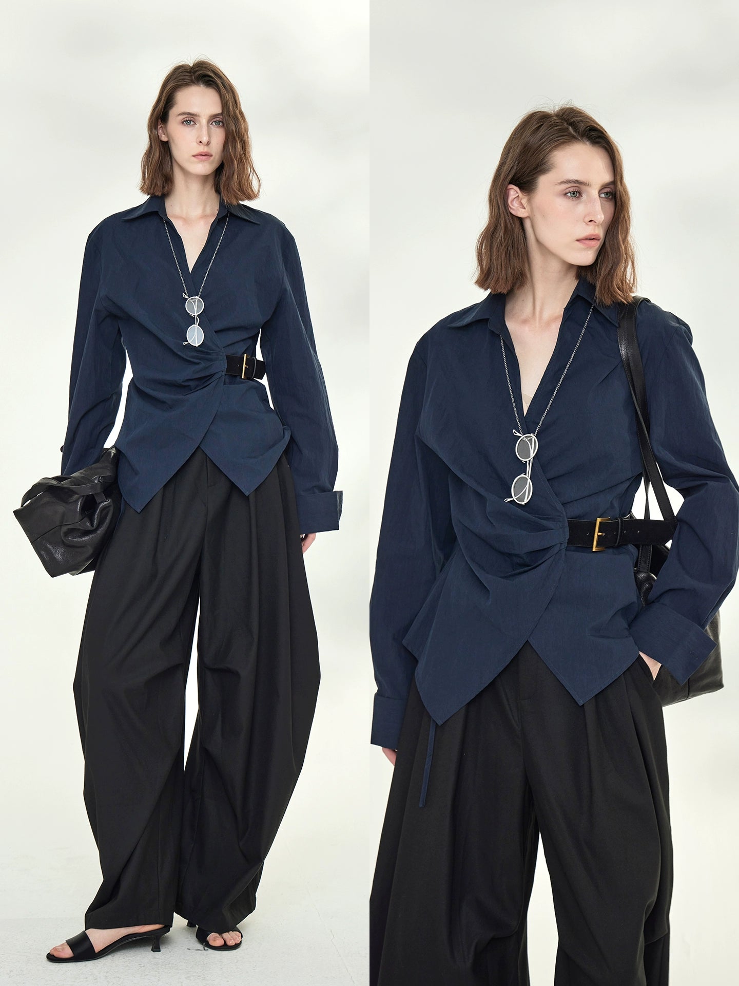 Asymmetrical Waist Belt Shirt_BDHL7789
