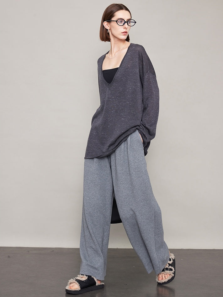 Velvet Thick Wide Draped Pants_BDHL6609