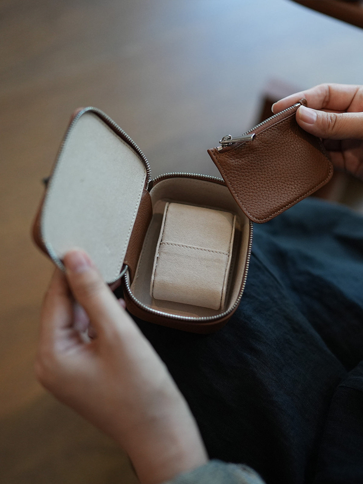 Leather Zip Travel Jewelry Case_BDHL8431