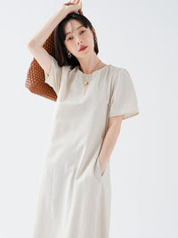 Round Neck Simple Dress_BDHL6227