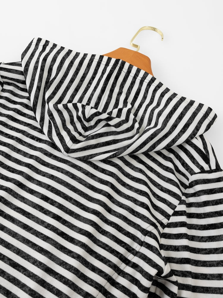 Striped Hooded Slim-Fit Sweatshirt_BDHL7002