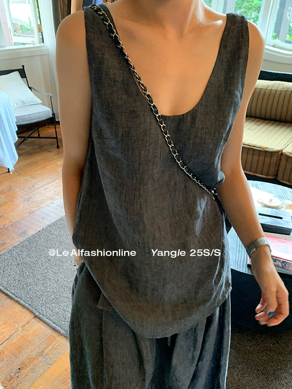 Loose Sleeveless Top Or Pants_BDHL7616