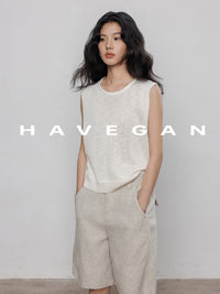 Round Neck Sleeveless Tops_BDHL7233