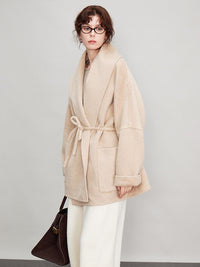 Bathrobe Short Large Lapel Coat_BDHL6684