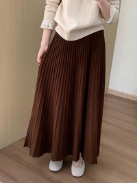 High Waist Slim Pleated Skirt_BDHL7055