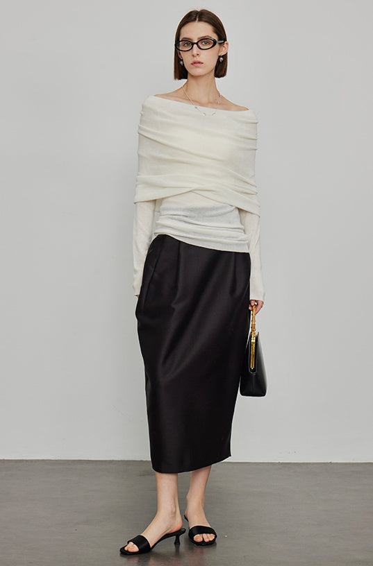 High-Waisted Pleated Bud Skirt_BDHL6491
