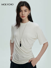 Waist-Slimming Short-Sleeved Tops_BDHL7388