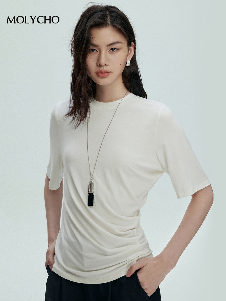 Waist-Slimming Short-Sleeved Tops_BDHL7388