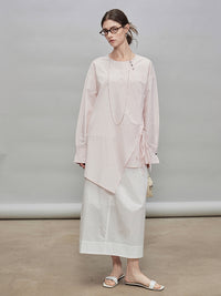 Asymmetric Shirt Or Straight Tube Skirt_BDHL7277