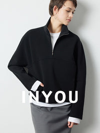 Stand-Up Collar Zip-Up Sweatshirt_BDHL6503